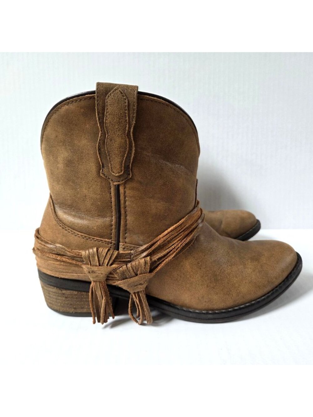 Laredo Boots Womens 10 Brown Leather Kyra Western Cowgirl Boho Ankle Booties - Picture 4 of 9
